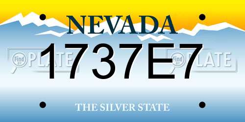 1737E7 Nevada License Plate