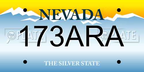 173ARA Nevada License Plate