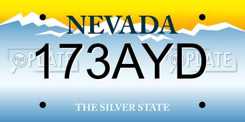 173AYD Nevada License Plate