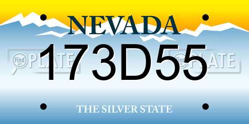173D55 Nevada License Plate