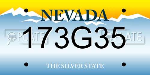 173G35 Nevada License Plate