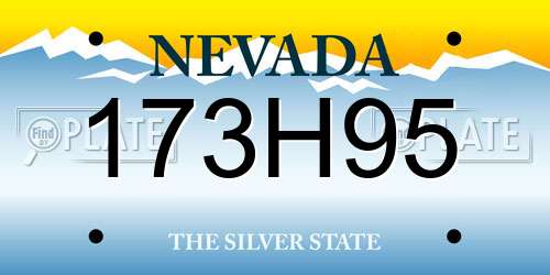 173H95 Nevada License Plate