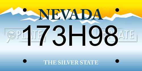 173H98 Nevada License Plate