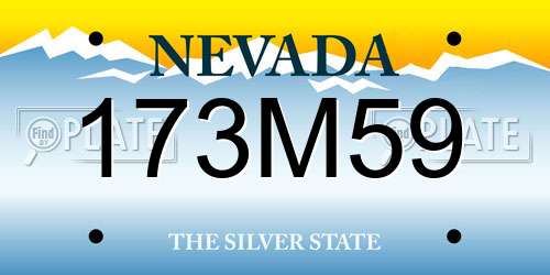 173M59 Nevada License Plate