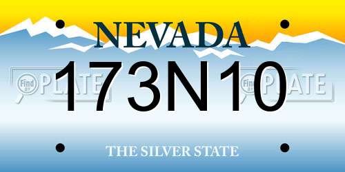 173N10 Nevada License Plate