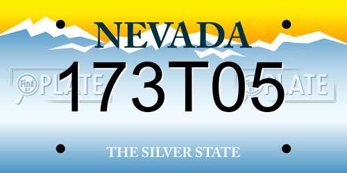 173T05 Nevada License Plate
