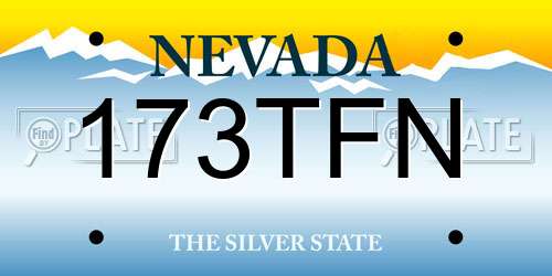 173TFN Nevada License Plate