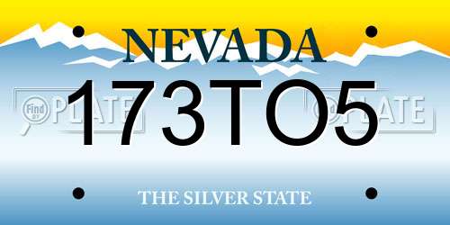 173TO5 Nevada License Plate