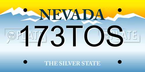 173TOS Nevada License Plate