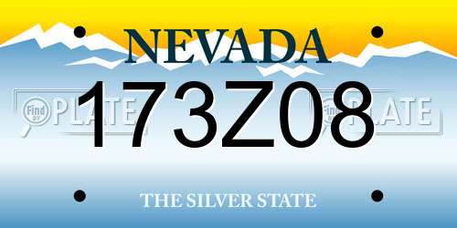 173Z08 Nevada License Plate