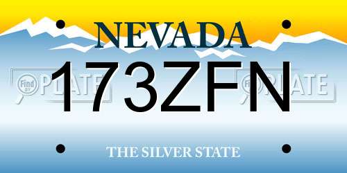 173ZFN Nevada License Plate