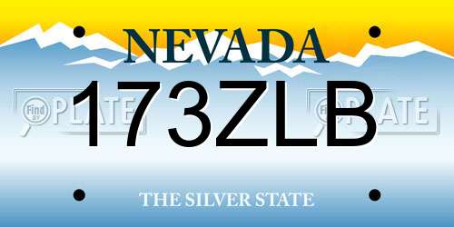 173ZLB Nevada License Plate