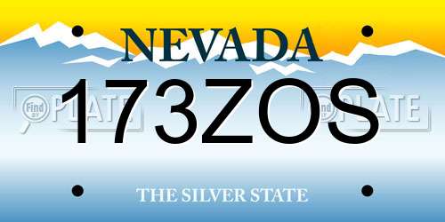 173ZOS Nevada License Plate