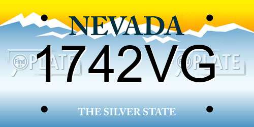 1742VG Nevada License Plate