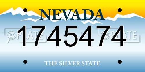 1745474 Nevada License Plate
