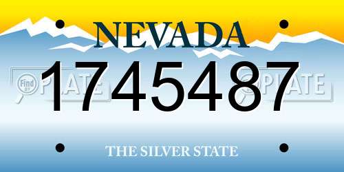 1745487 Nevada License Plate