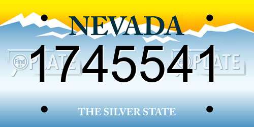 1745541 Nevada License Plate