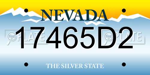 17465D2 Nevada License Plate