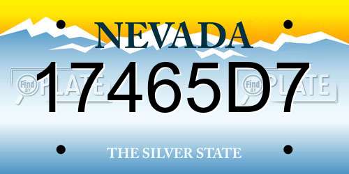 17465D7 Nevada License Plate