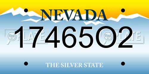 17465O2 Nevada License Plate