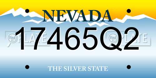 17465Q2 Nevada License Plate