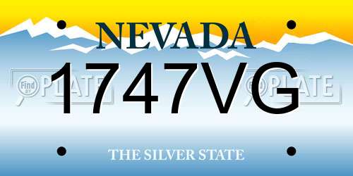 1747VG Nevada License Plate