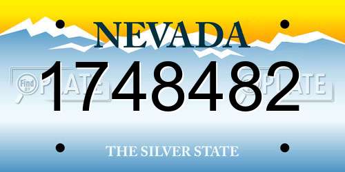 1748482 Nevada License Plate