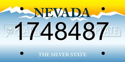 1748487 Nevada License Plate