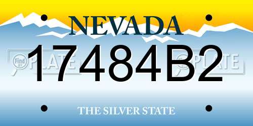 17484B2 Nevada License Plate