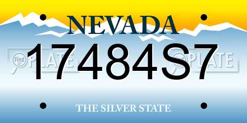 17484S7 Nevada License Plate