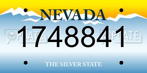 1748841 Nevada License Plate