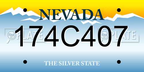 174C407 Nevada License Plate