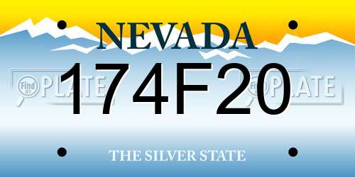174F20 Nevada License Plate