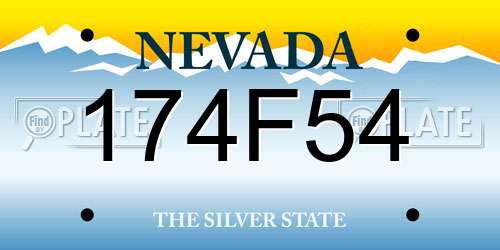 174F54 Nevada License Plate