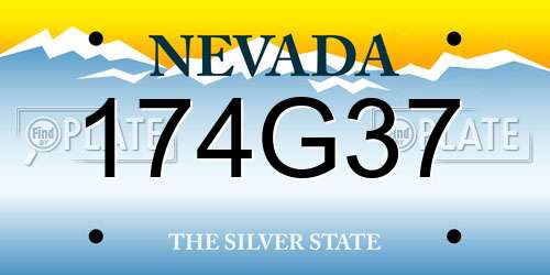 174G37 Nevada License Plate