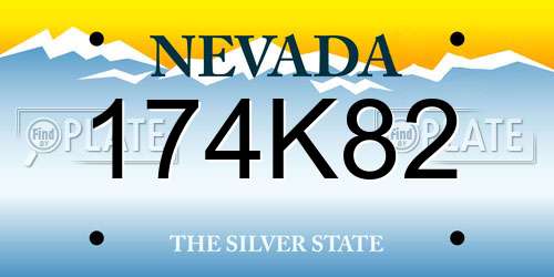 174K82 Nevada License Plate