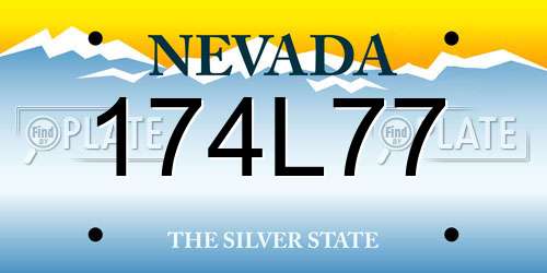 174L77 Nevada License Plate