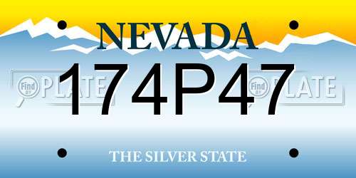 174P47 Nevada License Plate