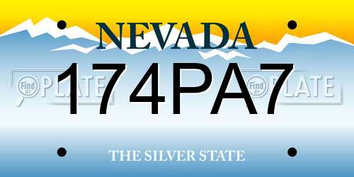 174PA7 Nevada License Plate