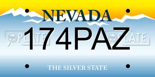174PAZ Nevada License Plate