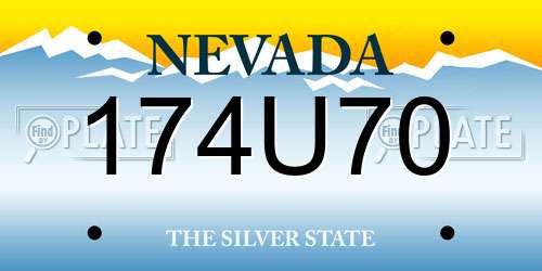 174U70 Nevada License Plate