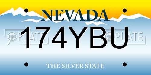 174YBU Nevada License Plate