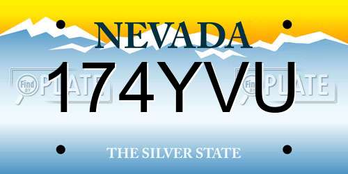 174YVU Nevada License Plate