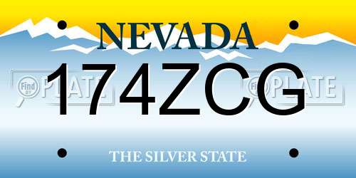 174ZCG Nevada License Plate