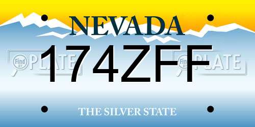 174ZFF Nevada License Plate