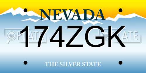 174ZGK Nevada License Plate