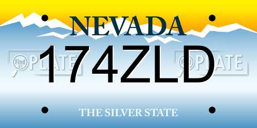 174ZLD Nevada License Plate