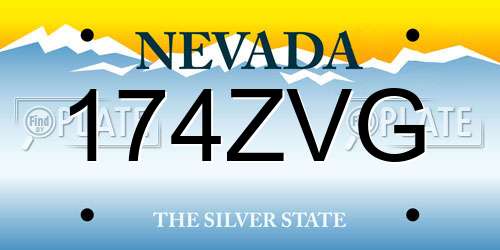 174ZVG Nevada License Plate