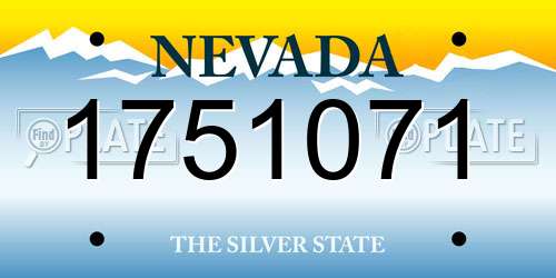 1751071 Nevada License Plate