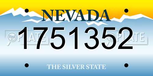 1751352 Nevada License Plate
